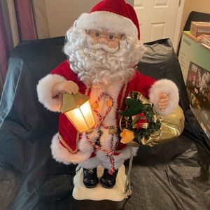 Santa Claus Animated Illuminated Lamp Light 25”